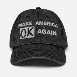 "Make America OK Again" cap, black, with "n0 ph34r" on back