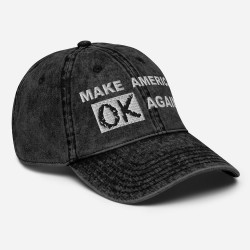 "Make America OK Again" cap, black, with "n0 ph34r" on back